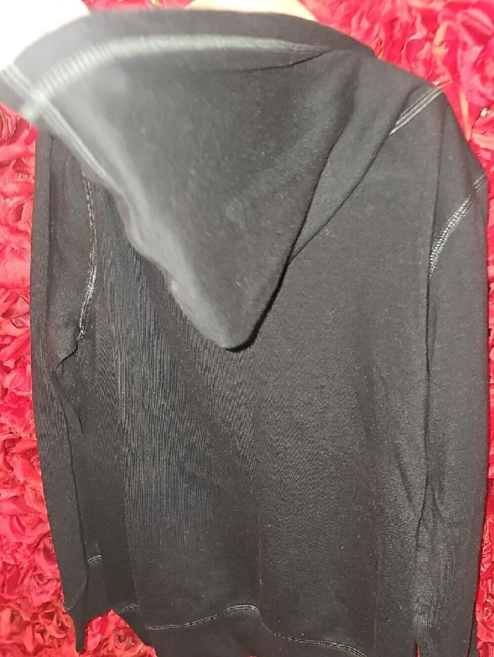 Justice Girls Black Fleece Lined Hoodie With Kangaroo Pocket Size 10